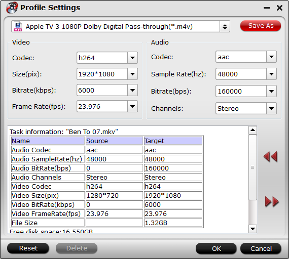 Apple TV Format Settings