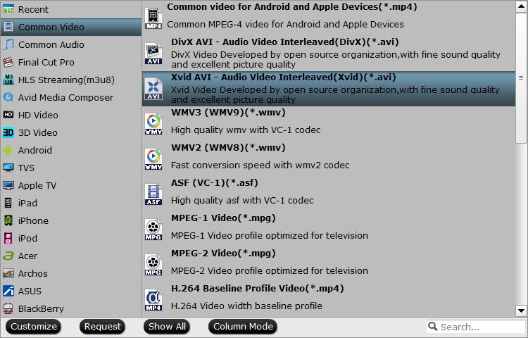 Output WD TV supported file formats