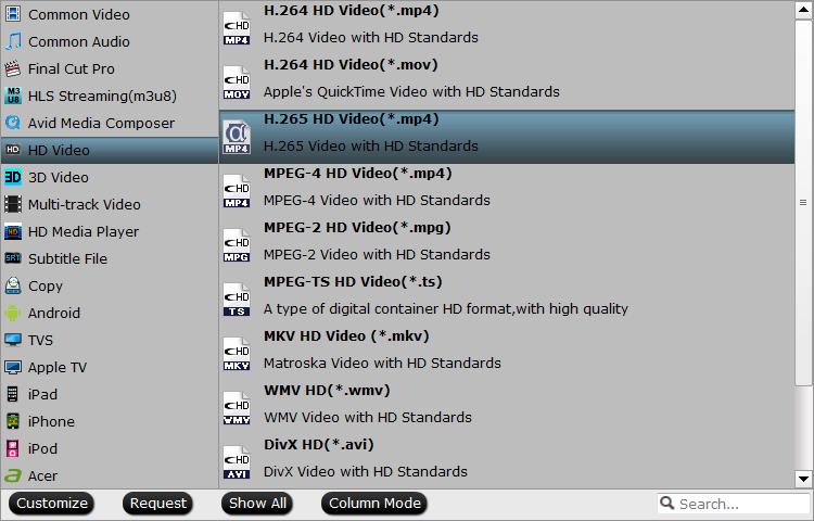 Output H.265 HD video